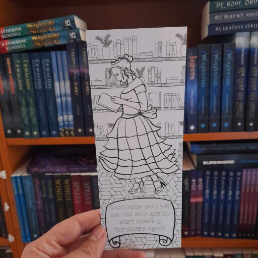 inkleurbare boekenlegger prinses